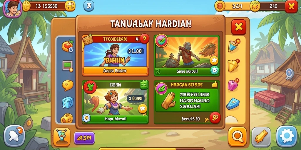 Leaderboard yang menampilkan peringkat pemain terbaik.